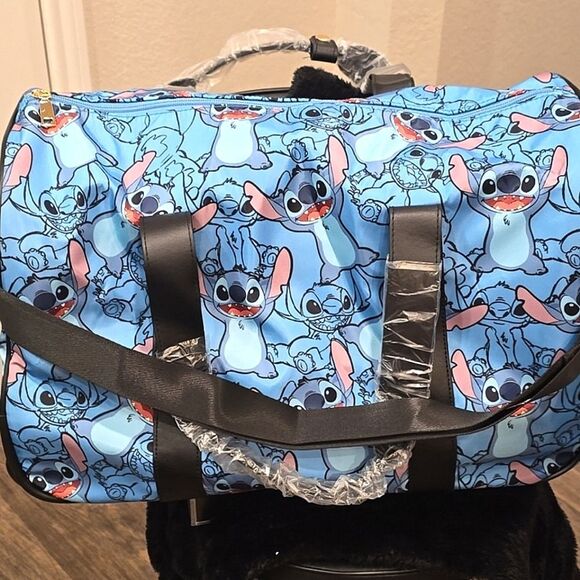 Disney's Stitch Logo Rolling Travel Duffel Bag - Picture 2 of 10